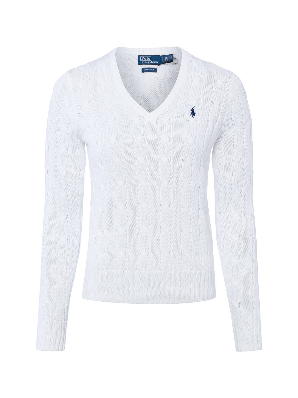Polo Ralph Lauren Sweter damski z dzianiny Kobiety Bawełna biały, L
