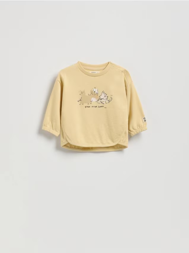 Reserved - Longsleeve w paski - kremowy miniaturka