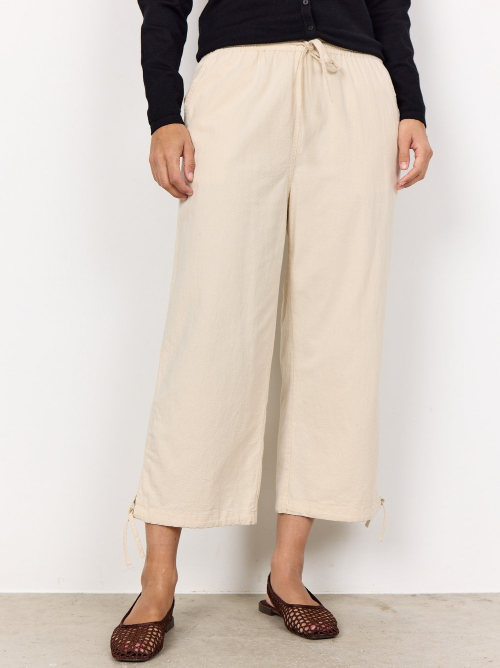 soyaconcept® Damskie spodnie bawełniane - SC-Cissie Kobiety Bawełna (100%) beżowy, XL