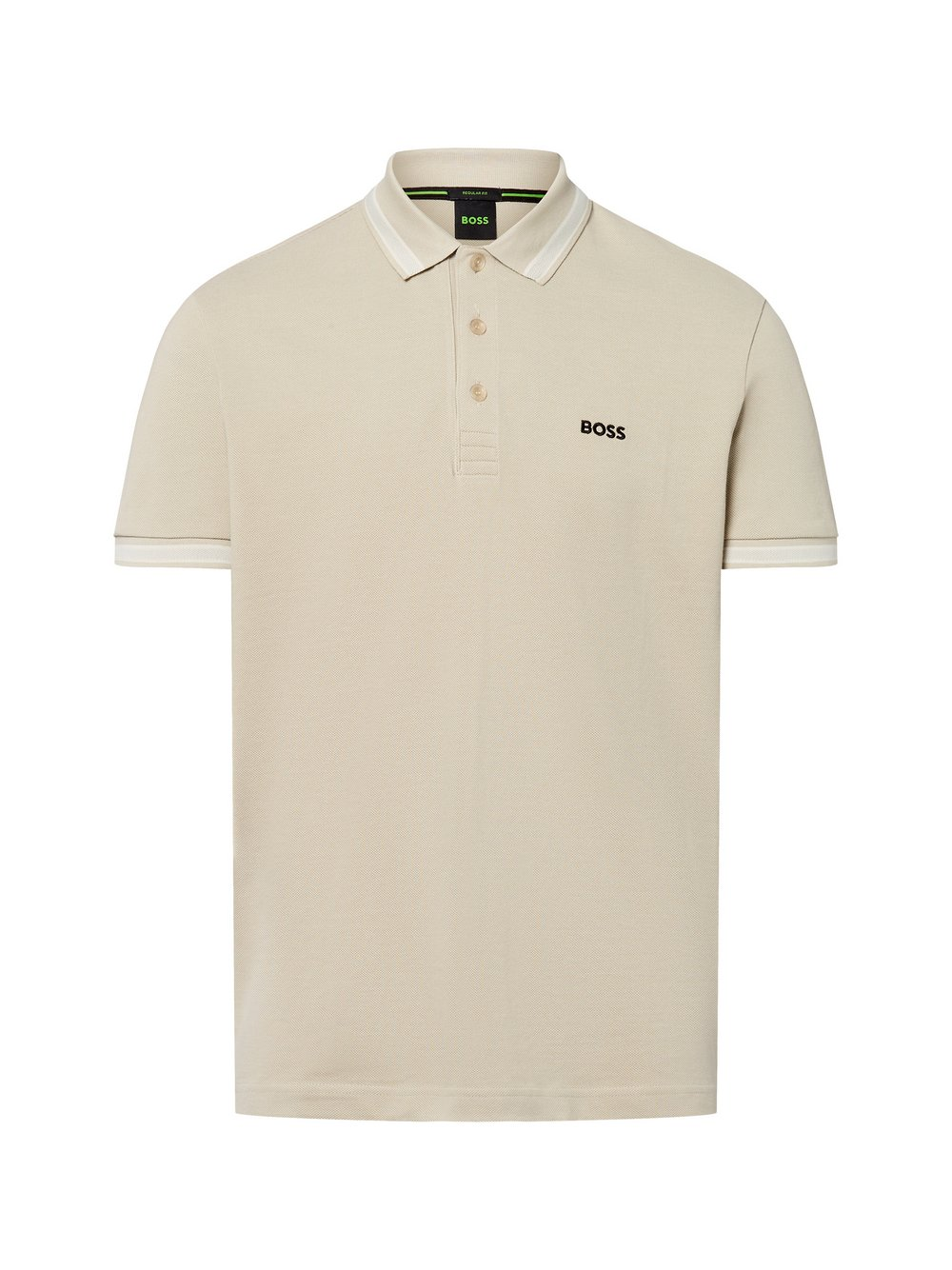BOSS Green Męska koszulka polo - Paddy Mężczyźni Bawełna beżowy, XXL