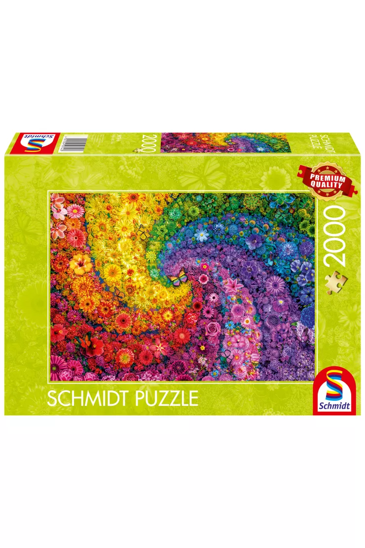 Puzzle 2000 el. PQ Kolorowy wir kwiatów i motyli