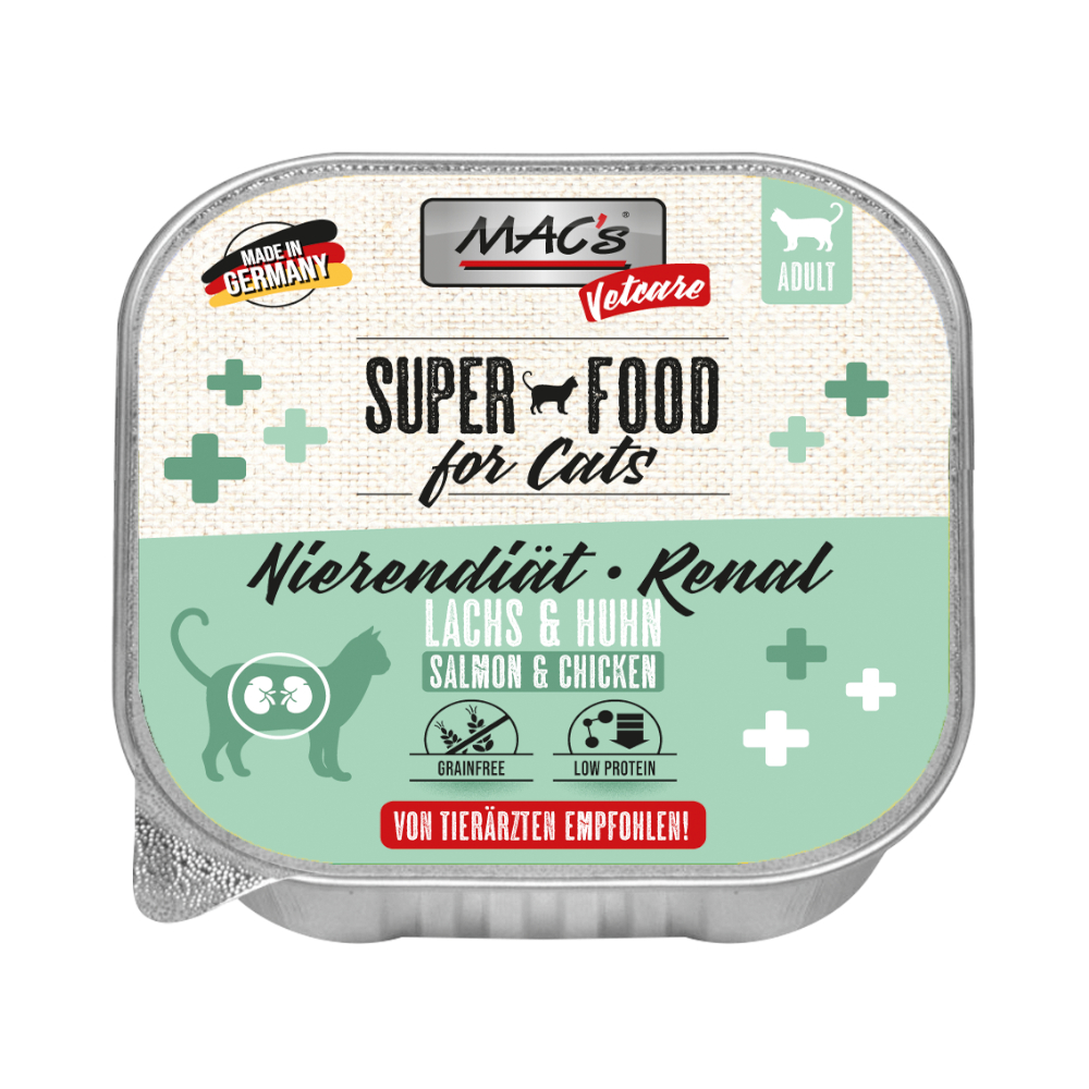 MAC's Vetcare Cat Nierendiät / Renal - Łosoś i kurczak, 16 x 100 g