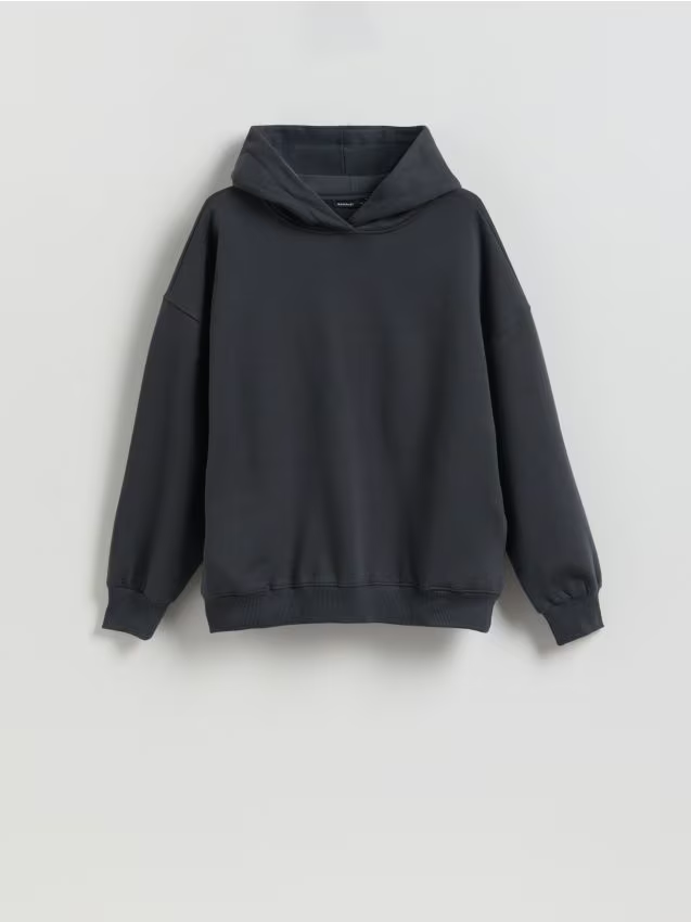 Reserved - Bluza z nadrukiem na plecach - ciemnoszary