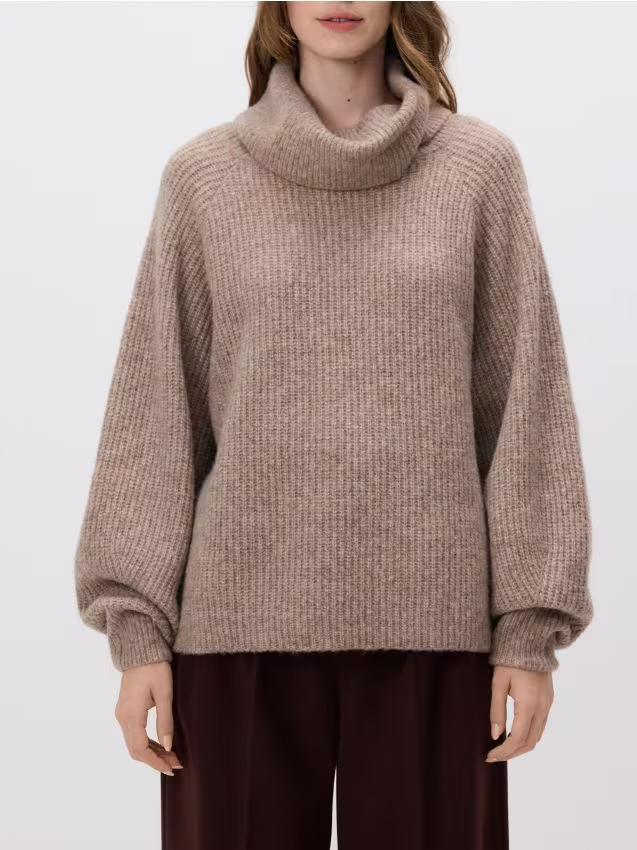 Reserved - Sweter z wełną - brązowy