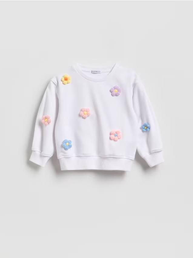Reserved - Bluza z kwiatami - biały