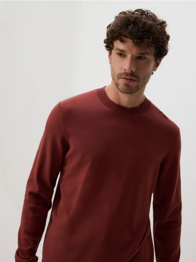 Reserved - Wiskozowy sweter - intenstywna czerwień