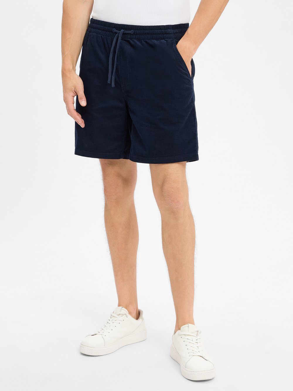 Tommy Jeans Męskie szorty sztruksowe Mężczyźni Bawełna niebieski, S