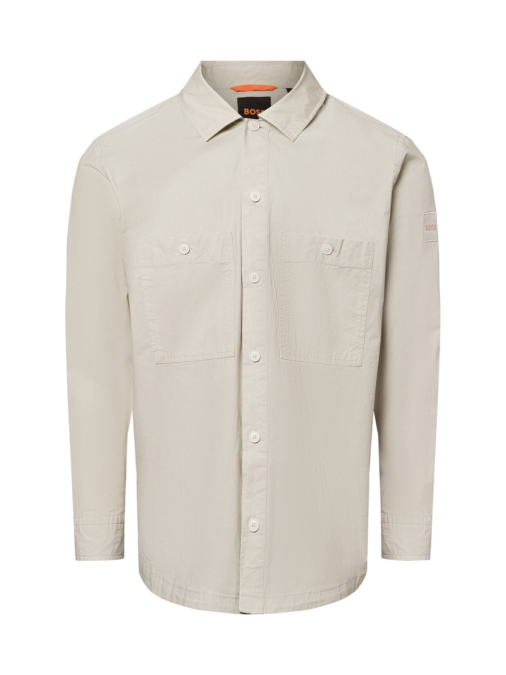BOSS Orange Męska koszula casualowa - Locky_2_M Mężczyźni Comfort Fit Bawełna beżowy, S