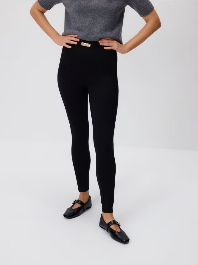 Reserved - Legginsy z paskiem - czarny