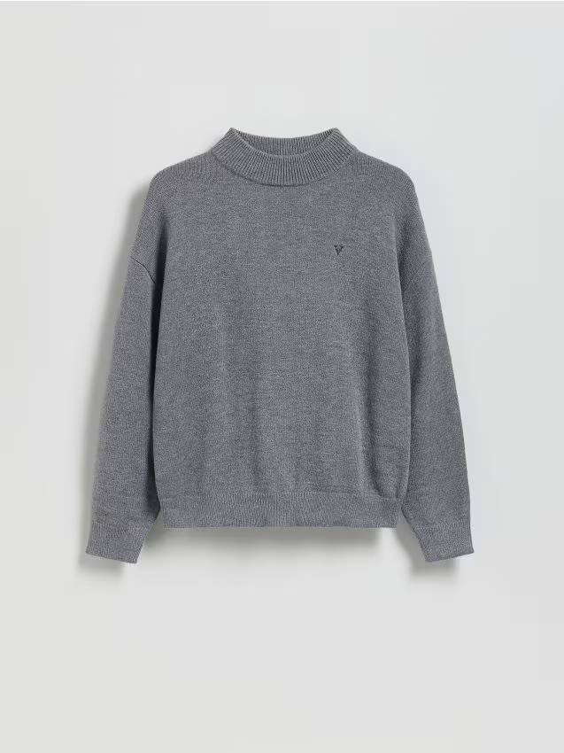 Reserved - Sweter ze stójką - jasnoszary