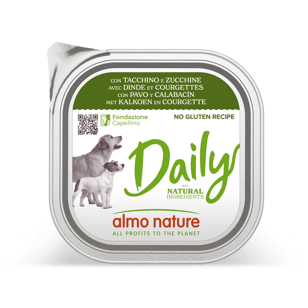 Almo Nature, pakiet mieszany Daily 18 x 300 g - Z indykiem i cukinią
