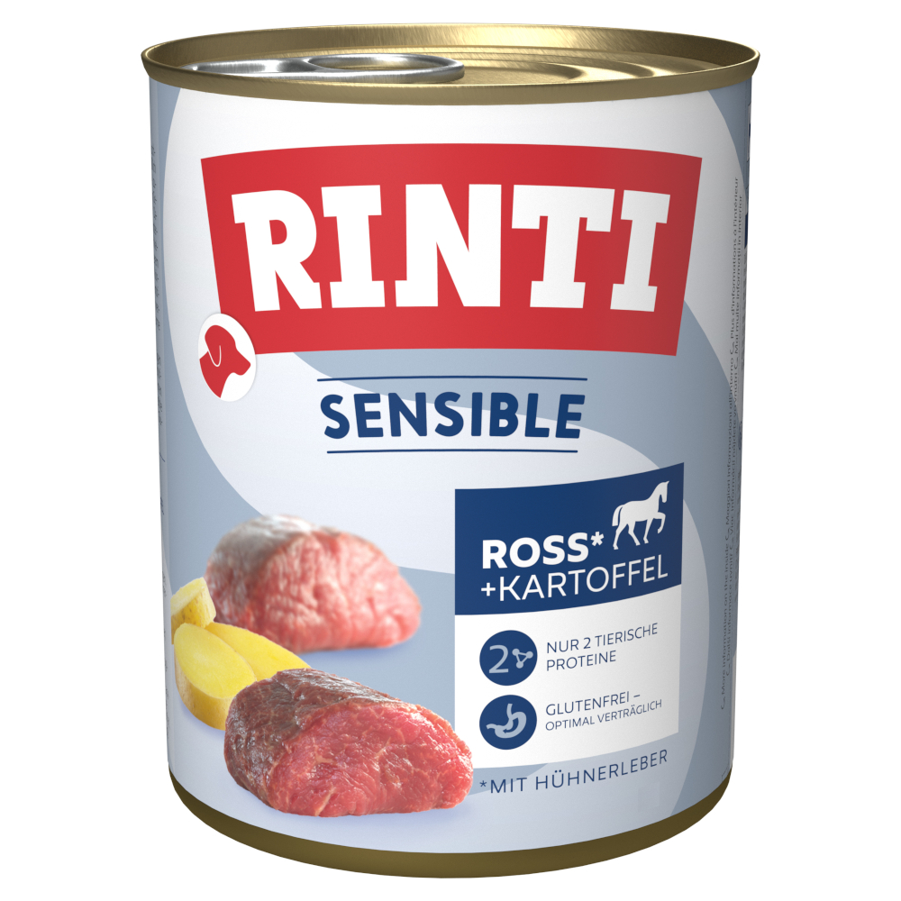 Megapakiet RINTI Sensible, 24 x 800 g - Konina i wątróbka drobiowa z ziemniakami