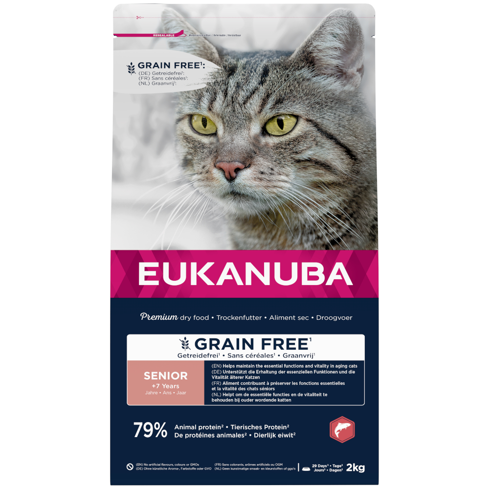 Eukanuba Senior Grain Free, z łososiem - 10 kg
