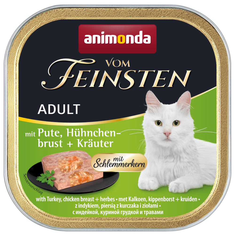 Megapakiet animonda vom Feinsten Adult z nadzieniem, 30 x 100 g - Indyk, pierś z kurczaka i zioła