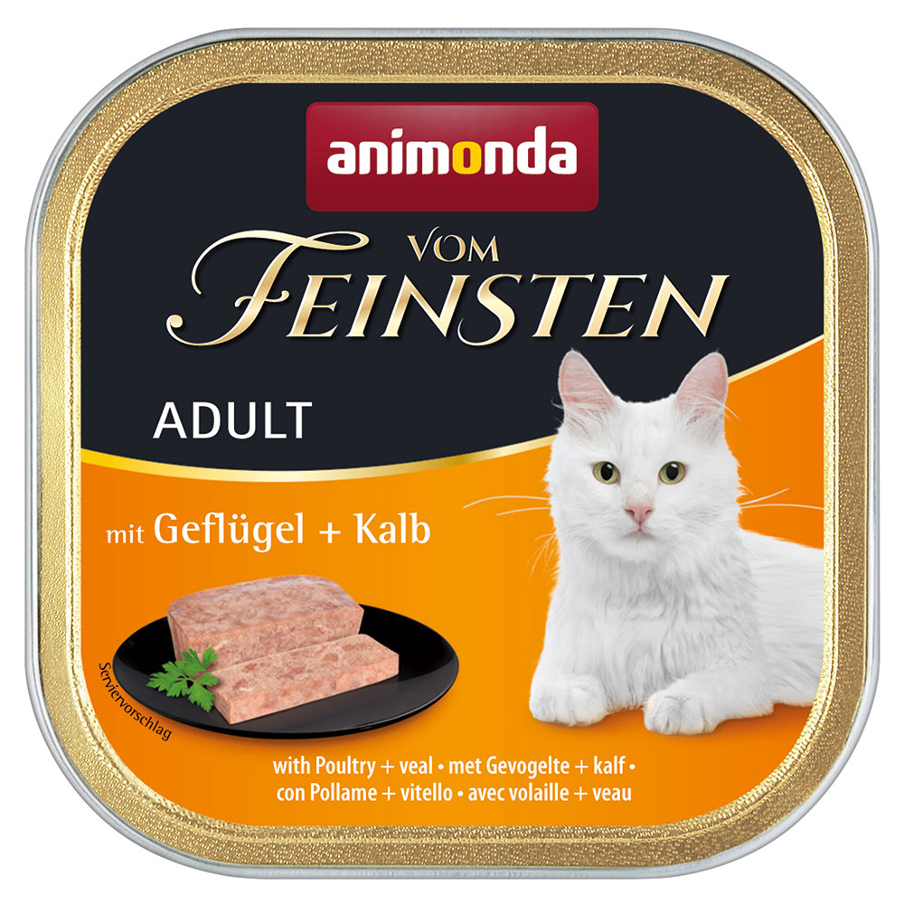 Megapakiet animonda vom Feinsten Adult, 32 x 100 g  - Drób z cielęciną