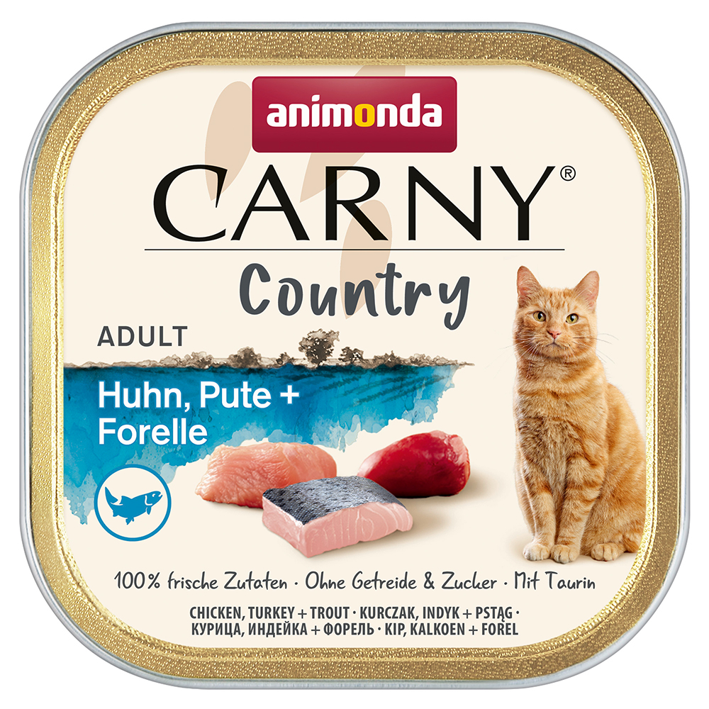 animonda Carny Country Adult, 32 x 100 g - Kurczak, indyk i pstrąg