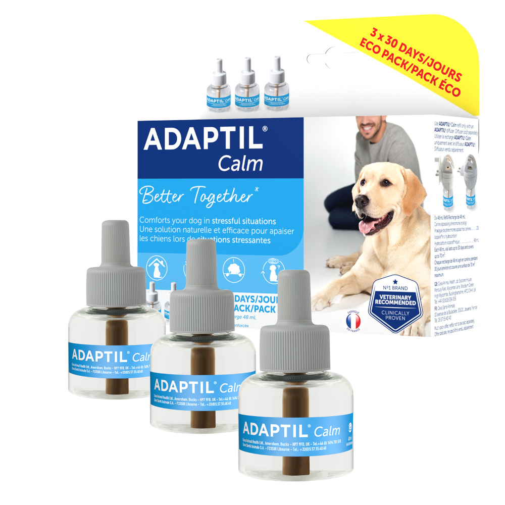 ADAPTIL® Calm dyfuzor z feromonem uspokajającym  - Zapasowy flakonik na miesiąc, 3 x 48 ml (bez dyfuzora)
