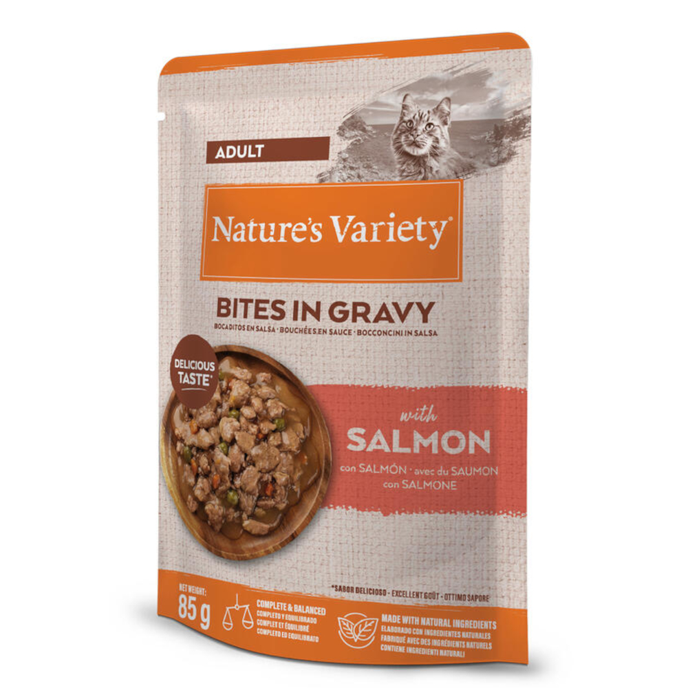Nature's Variety Bites Adult w sosie, 22 x 85 g - Łosoś