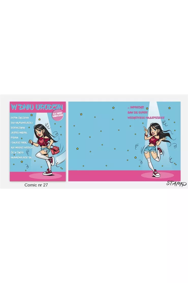 Karnet Comic B6 + koperta wzór nr 27 Urodziny