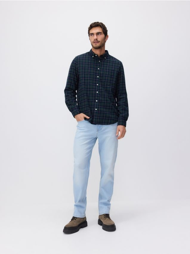 Reserved - Jeansy skinny z efektem sprania - niebieski miniaturka