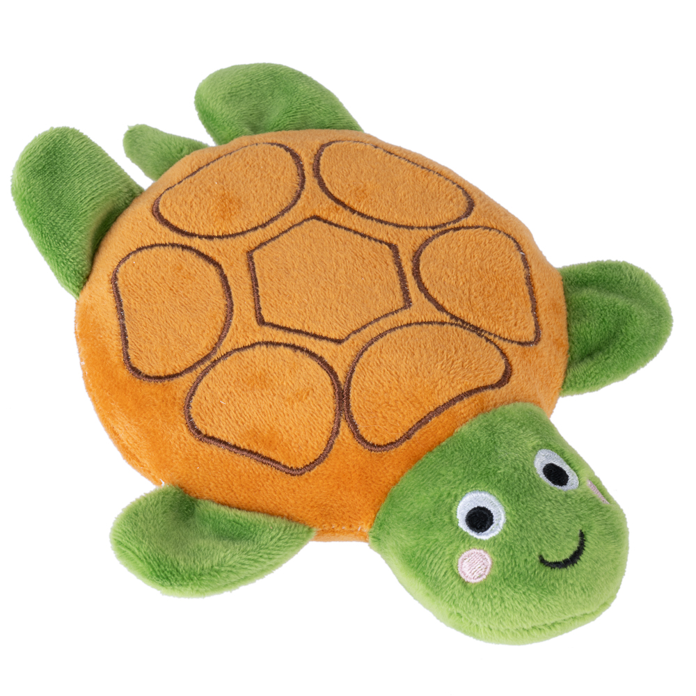 TIAKI, pluszowa zabawka dla psa żółw, z cichą piszczałką - Dł. x szer.: 16,6 x 19,5 cm
