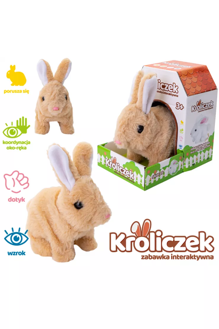 Króliczek na baterie brązowy