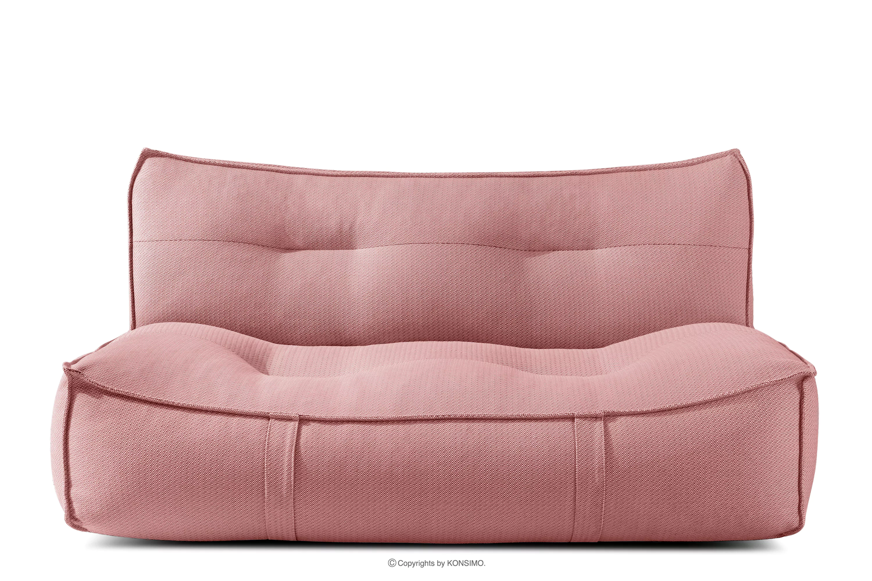 Wygodna sofa ogrodowa w tkaninie plecionej outdoorowej czerwony/biały LOVIA