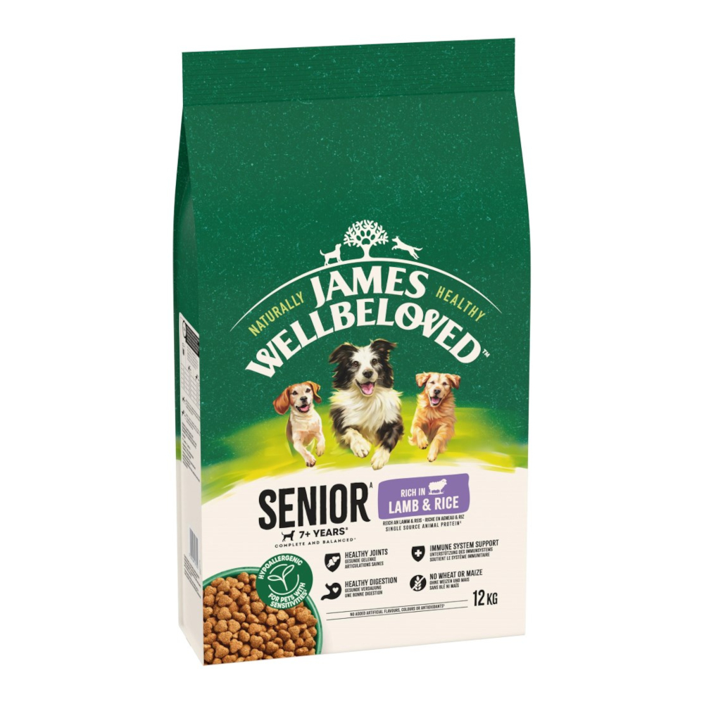 James Wellbeloved Senior Dog Hypoallergenic, jagnięcina i ryż - 2 x 12 kg