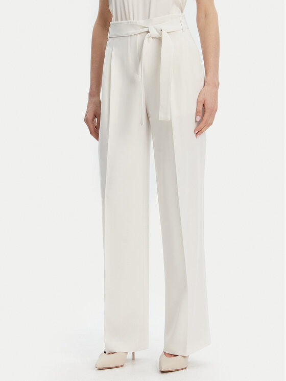 BOSS Spodnie materiałowe Tapiana 50479405 Écru Relaxed Fit