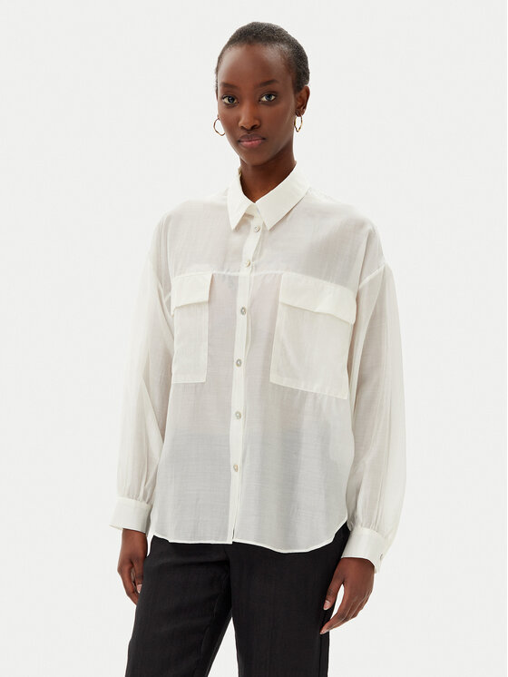 Rinascimento Koszula CFC0123656003 Écru Relaxed Fit