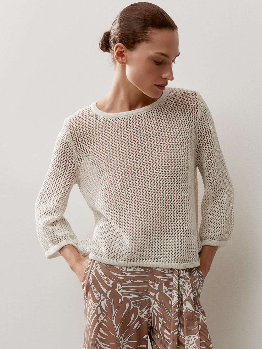 More & More Sweter damski z dzianiny Kobiety beżowy, 42