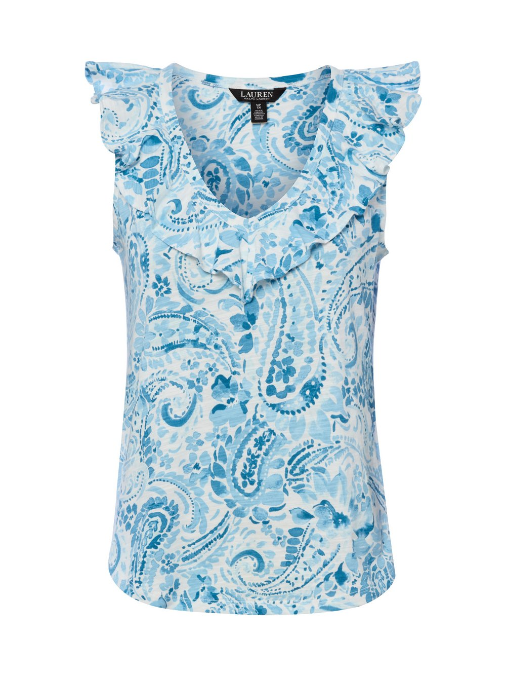 Lauren Ralph Lauren Top damski Kobiety Bawełna niebieski, XS