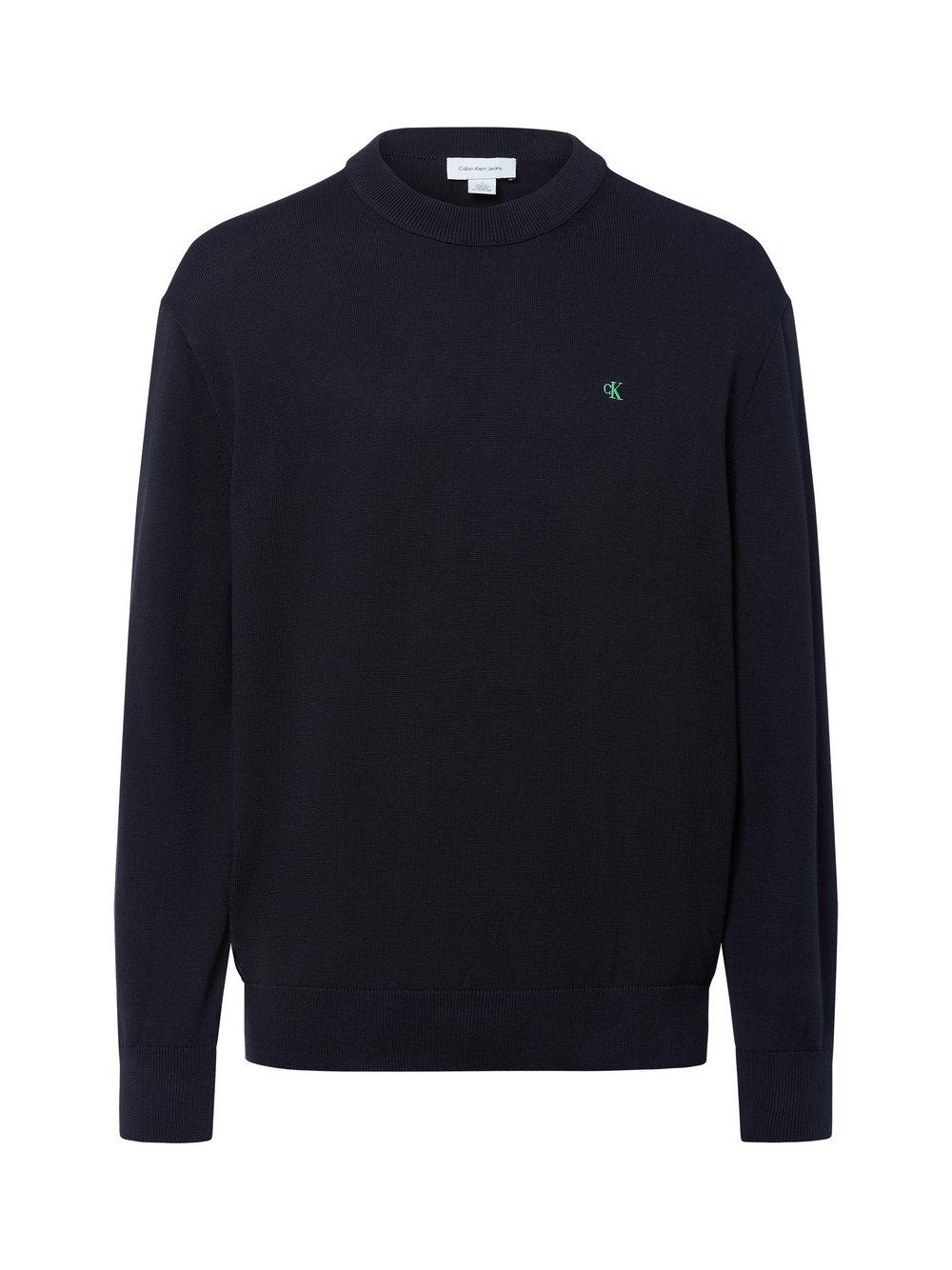 Calvin Klein Jeans Męski sweter z cienkiej dzianiny Mężczyźni Bawełna czarny, XL