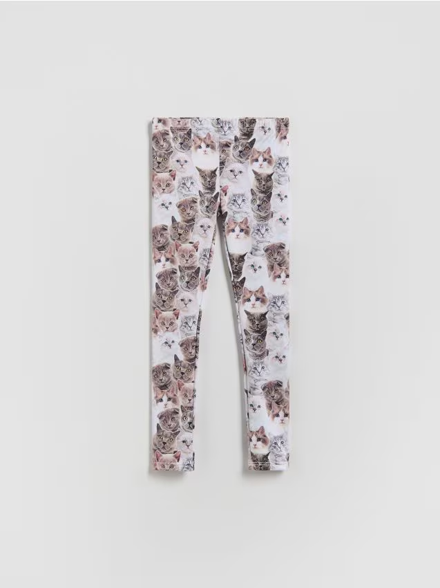 Reserved - Wzorzyste legginsy - jasnoszary