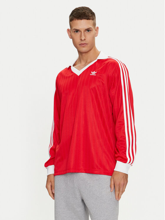 adidas Longsleeve adicolor Piqué Football IX5226 Czerwony Regular Fit