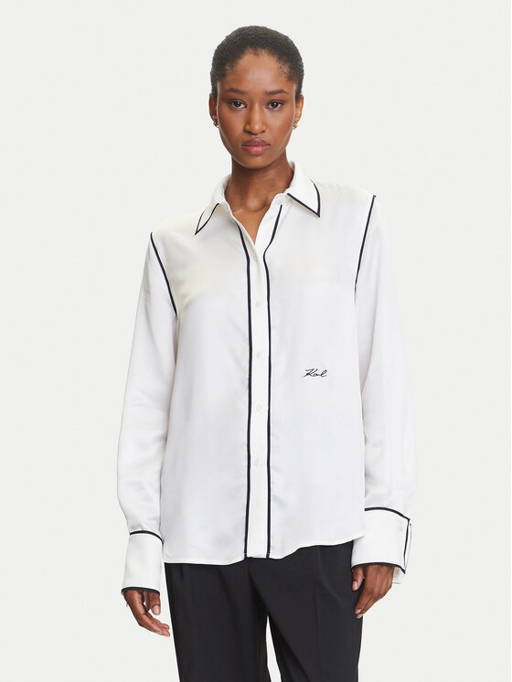 KARL LAGERFELD Koszula A3W11012 Biały Regular Fit