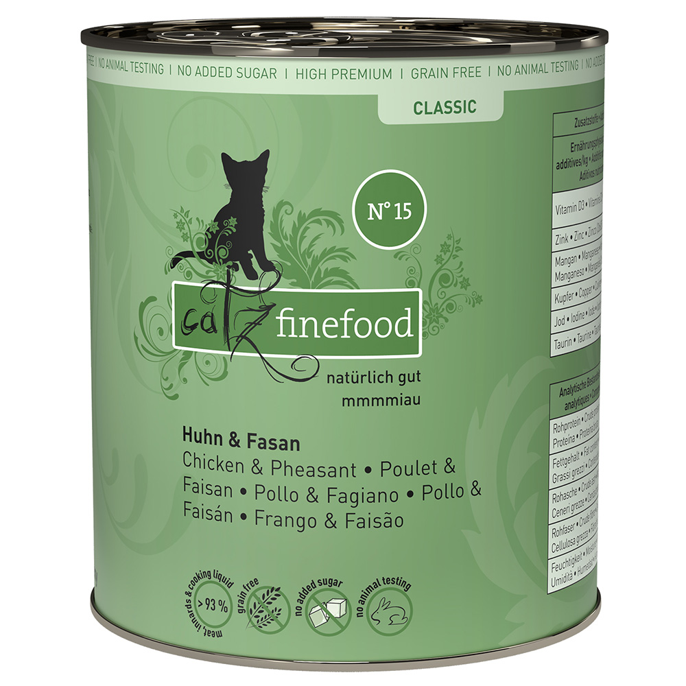 catz finefood w puszkach, 12 x 800 g - Kurczak z bażantem