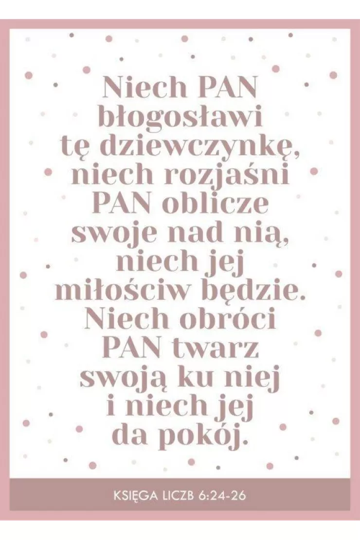 Kartka - Niech Pan błogosławi tę dziewczynkę...