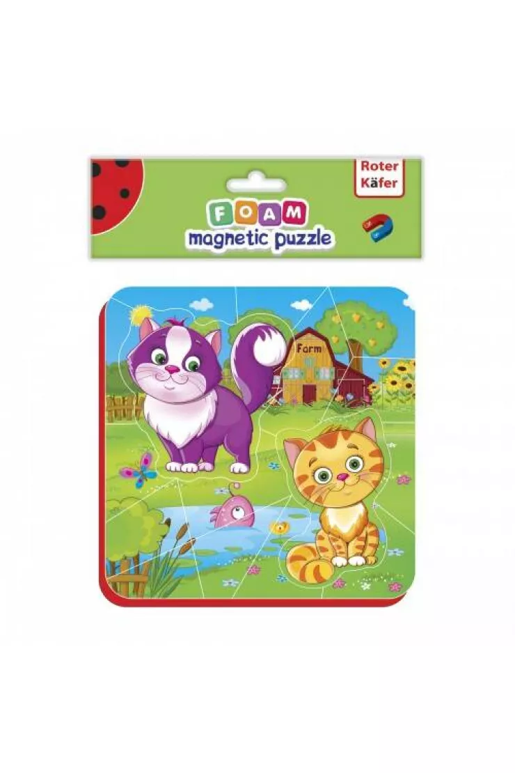 Puzzle piankowe magnetyczne Kotki