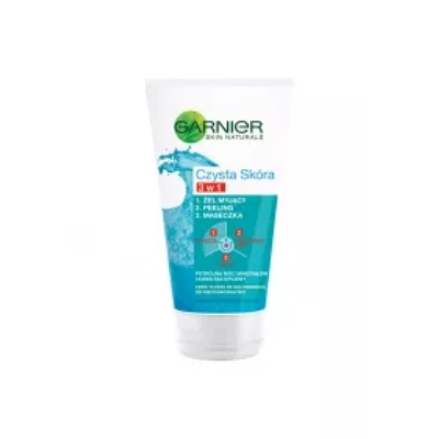 Garnier Czysta Skóra 3 w 1 Żel myjący + peeling maseczka 150 ml