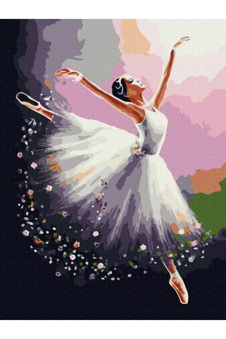 Malowanie po numerach - Balerina w białym
