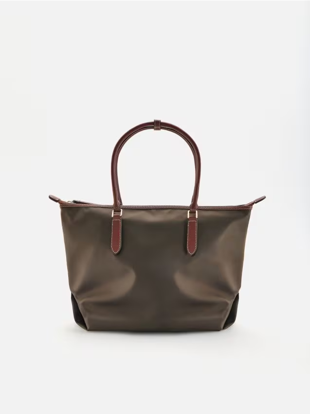 Reserved - Tkaninowa torebka shopper - jasny zielony