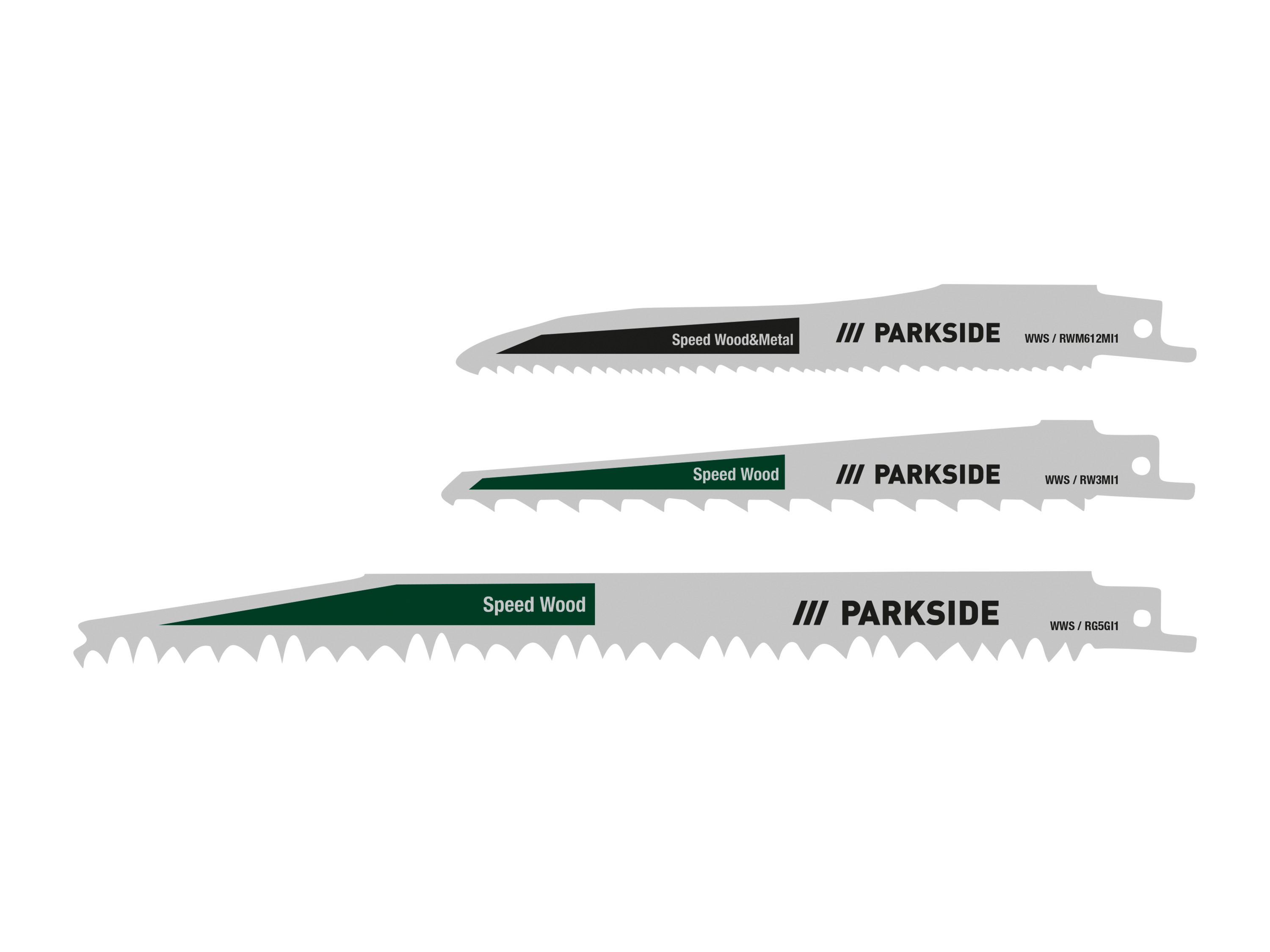 PARKSIDE® Zestaw 3 brzeszczotów do pił szablastych, PFSZ 3 B1 (Drewno świeże)