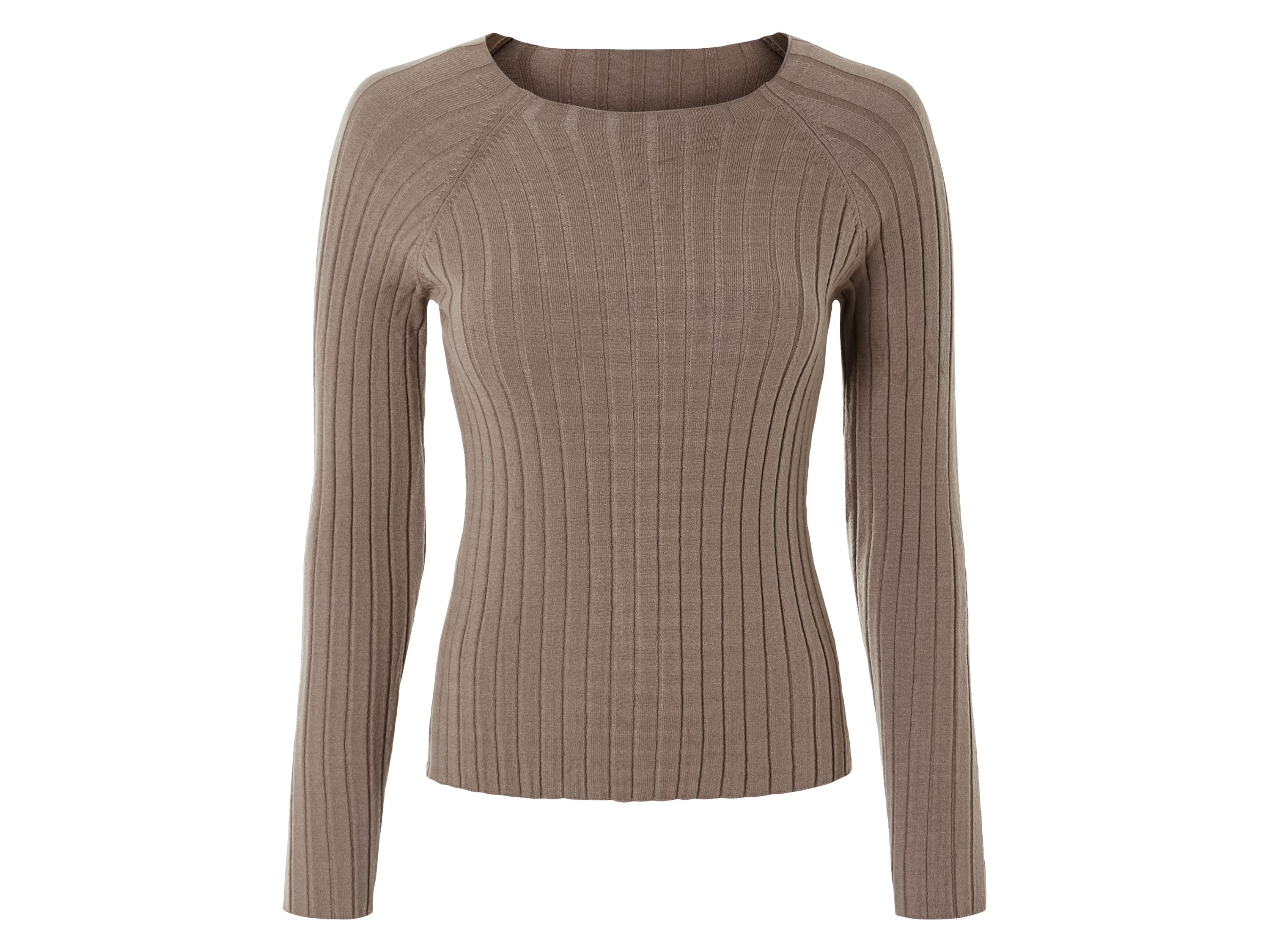 esmara® Sweter damski z dzianiny prążkowanej	 (Brązowy, XL (48/50))