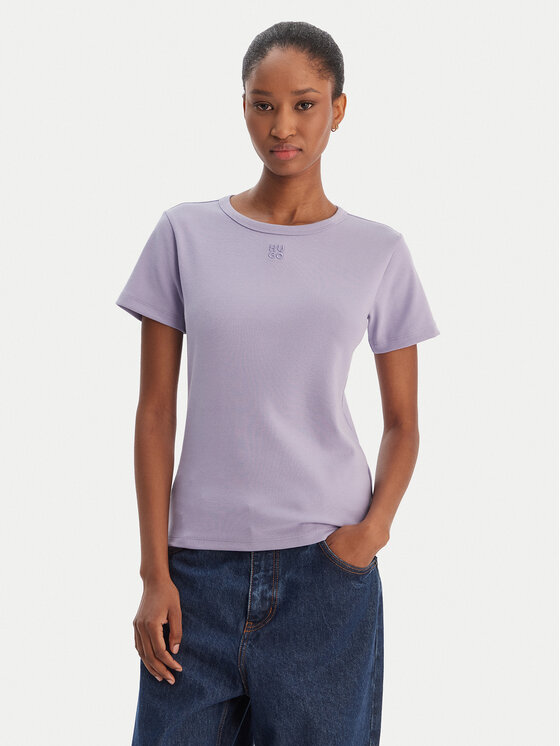 HUGO T-Shirt Deloris 50512002 Fioletowy Regular Fit