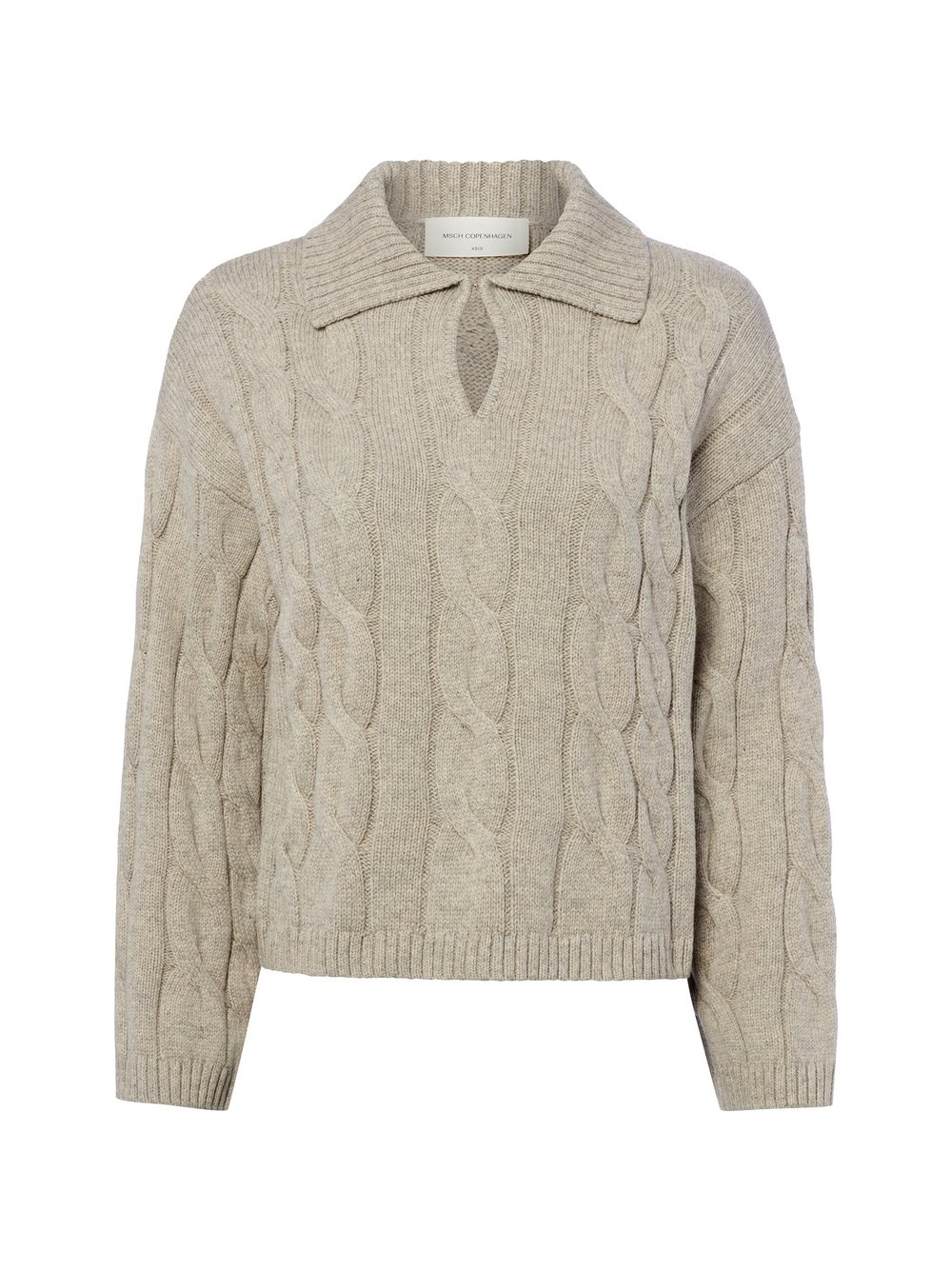 Msch Copenhagen Damski sweter z dzianiny z zawartością wełny - MSCHPavana Peony Kobiety szary, S/M