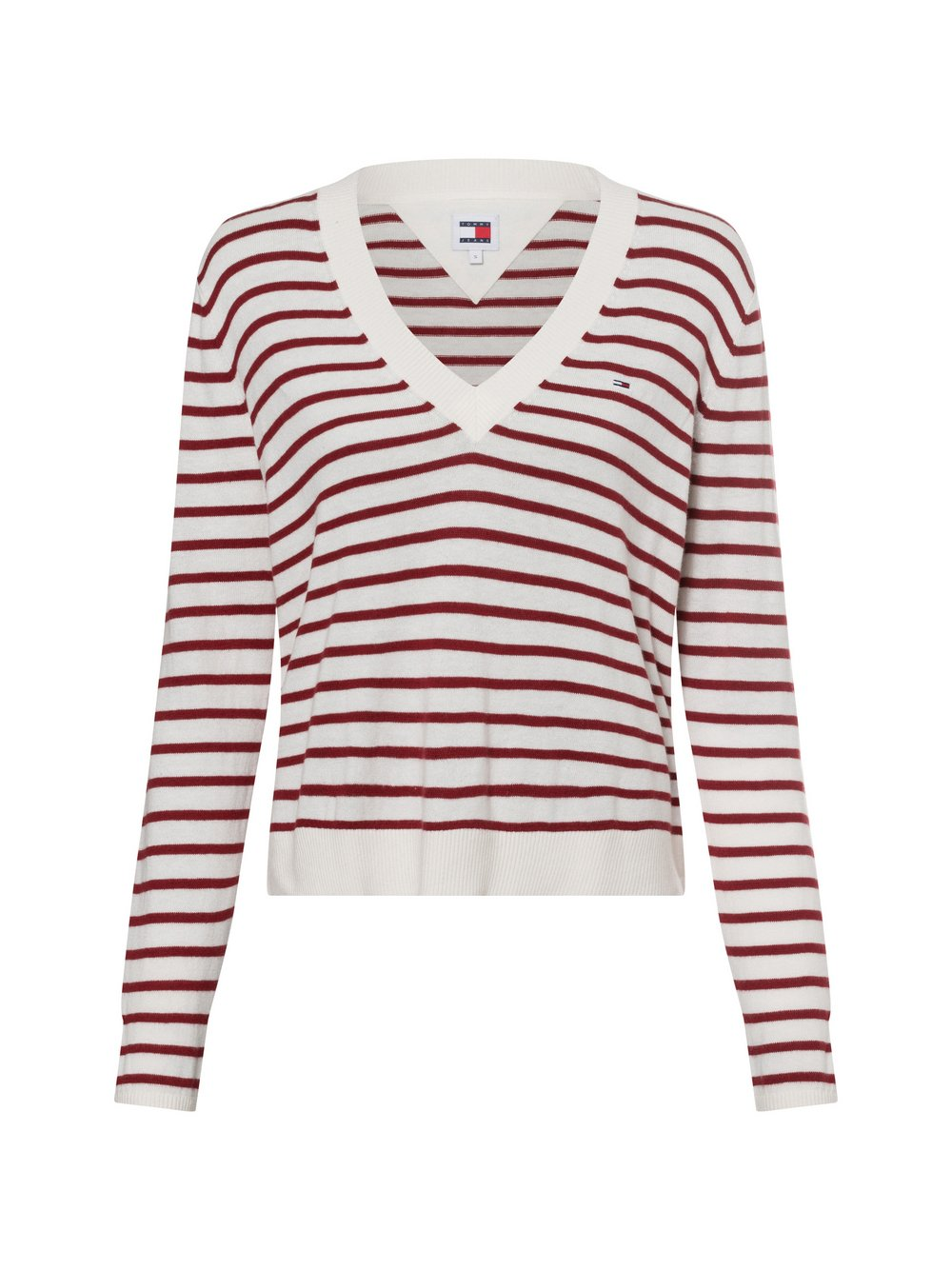 Tommy Jeans Sweter damski Kobiety drobna dzianina czerwony|biały, XS