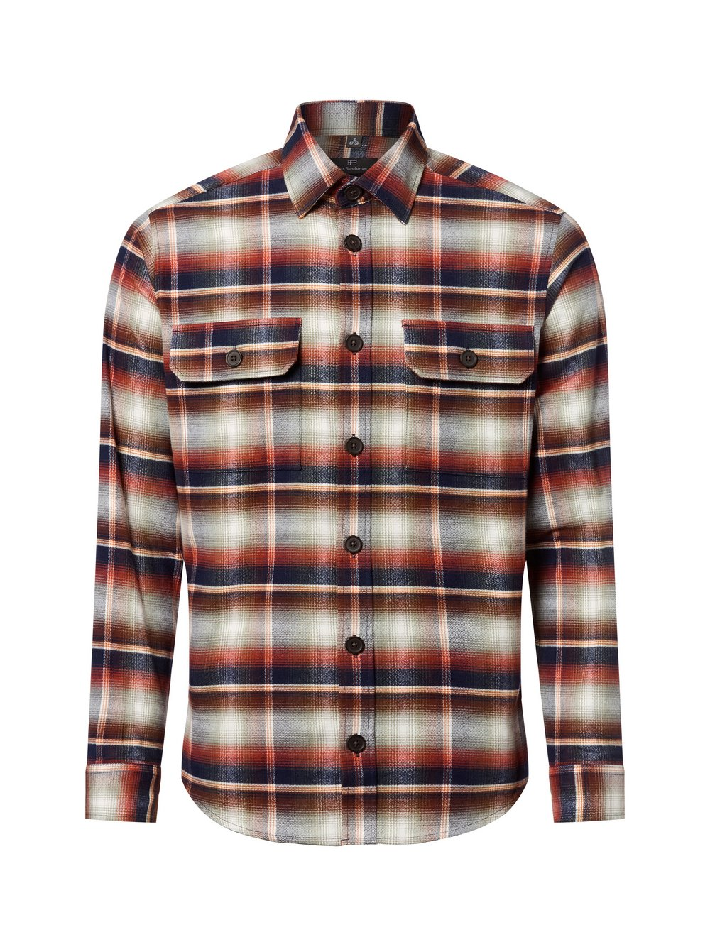 Nils Sundström Męska koszula casual Mężczyźni Regular Fit Bawełna niebieski|czerwony|wielokolorowy, L