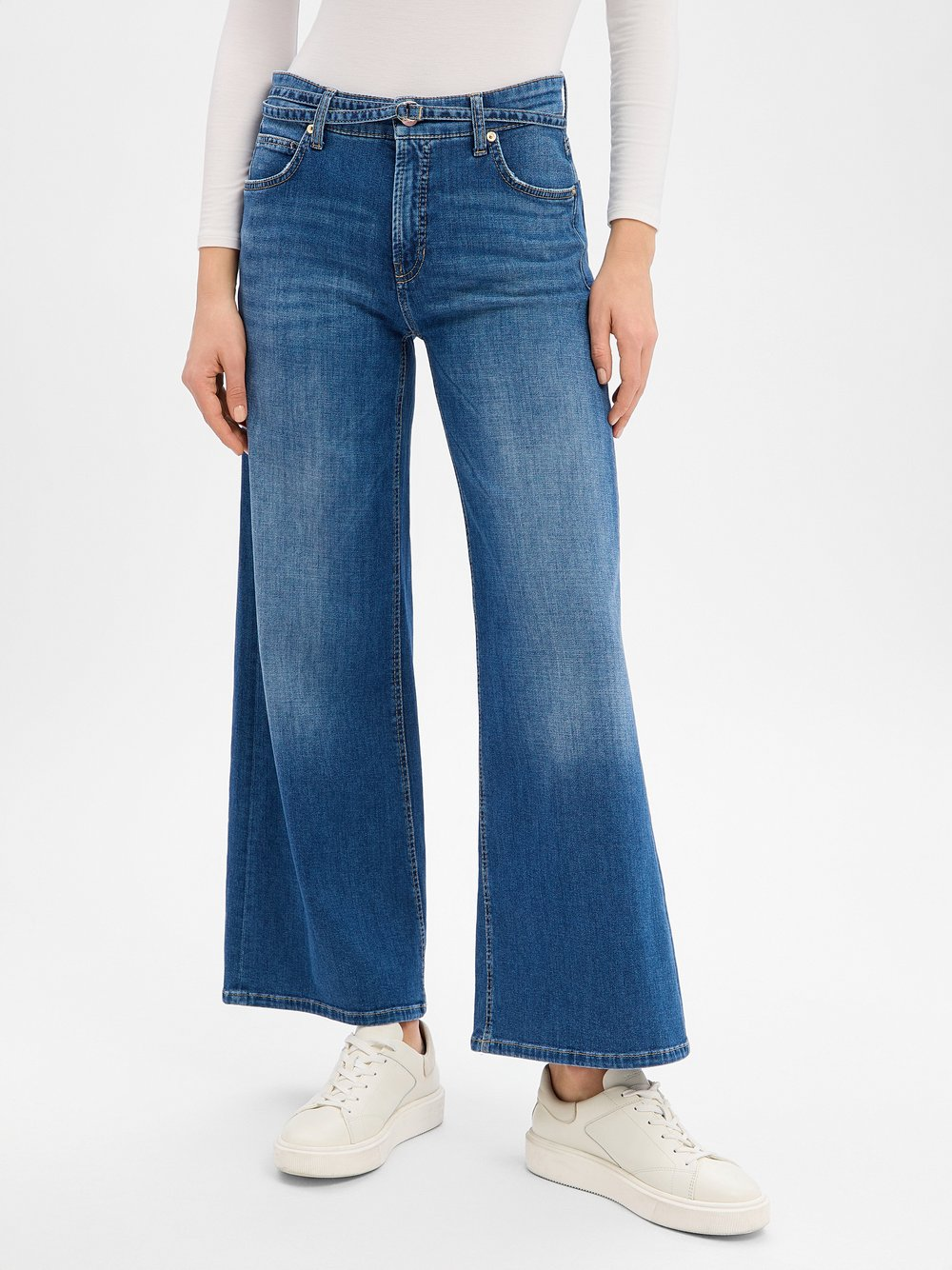 Cambio Dżinsy - Palazzo cropped Kobiety Bawełna niebieski, 44