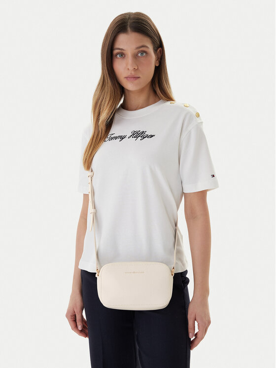 Tommy Hilfiger Torebka Th Logo Camera Bag AW0AW18115 Écru